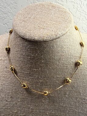 Trifari Gold-Tone Bead Station Necklace
